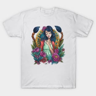 Zodiac Sign Scorpio Art Deco Watercolour T-Shirt